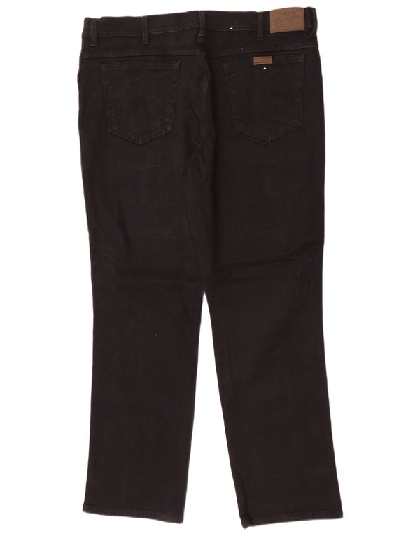 Wrangler Herre Regular Fit Straight Jeans W40 L32 Sort Bomuld