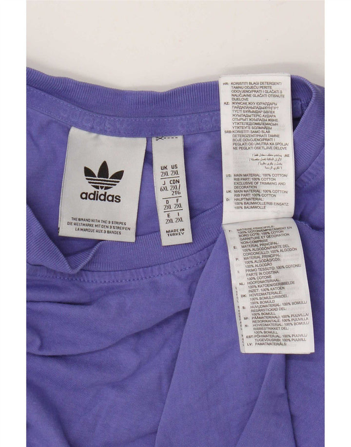 Adidas Herre T-Shirt Top 2XL Lilla Bomuld