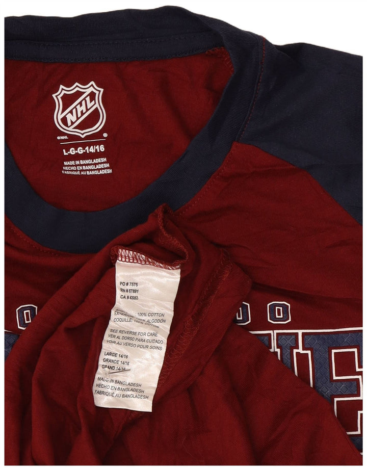 NHL Boys Grafisk Top Langærmet 14-15 År Large Burgundy