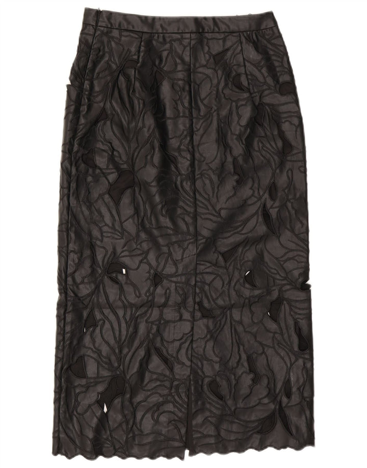 Zara lædernederdel til kvinder Small W26 Sort blomster