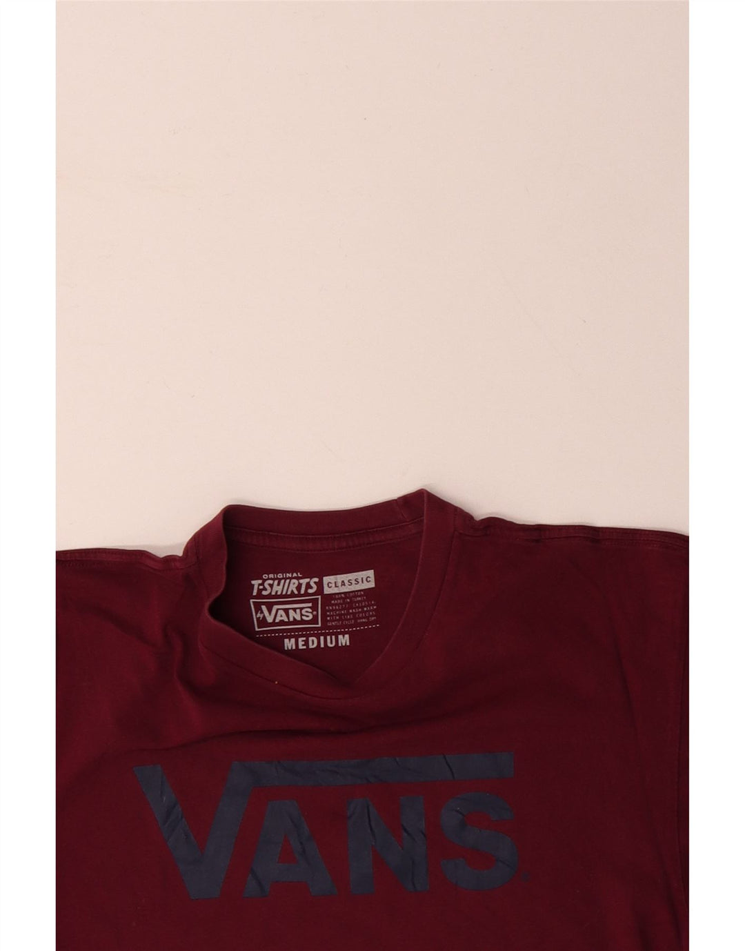 VANS Herre grafisk T-shirt Top Medium Bourgogne bomuld