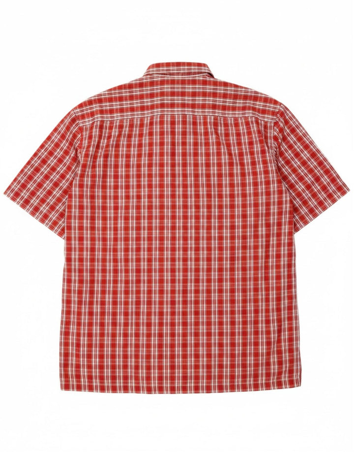 WRANGLER Mens Short Sleeve Shirt XL Red Check Cotton