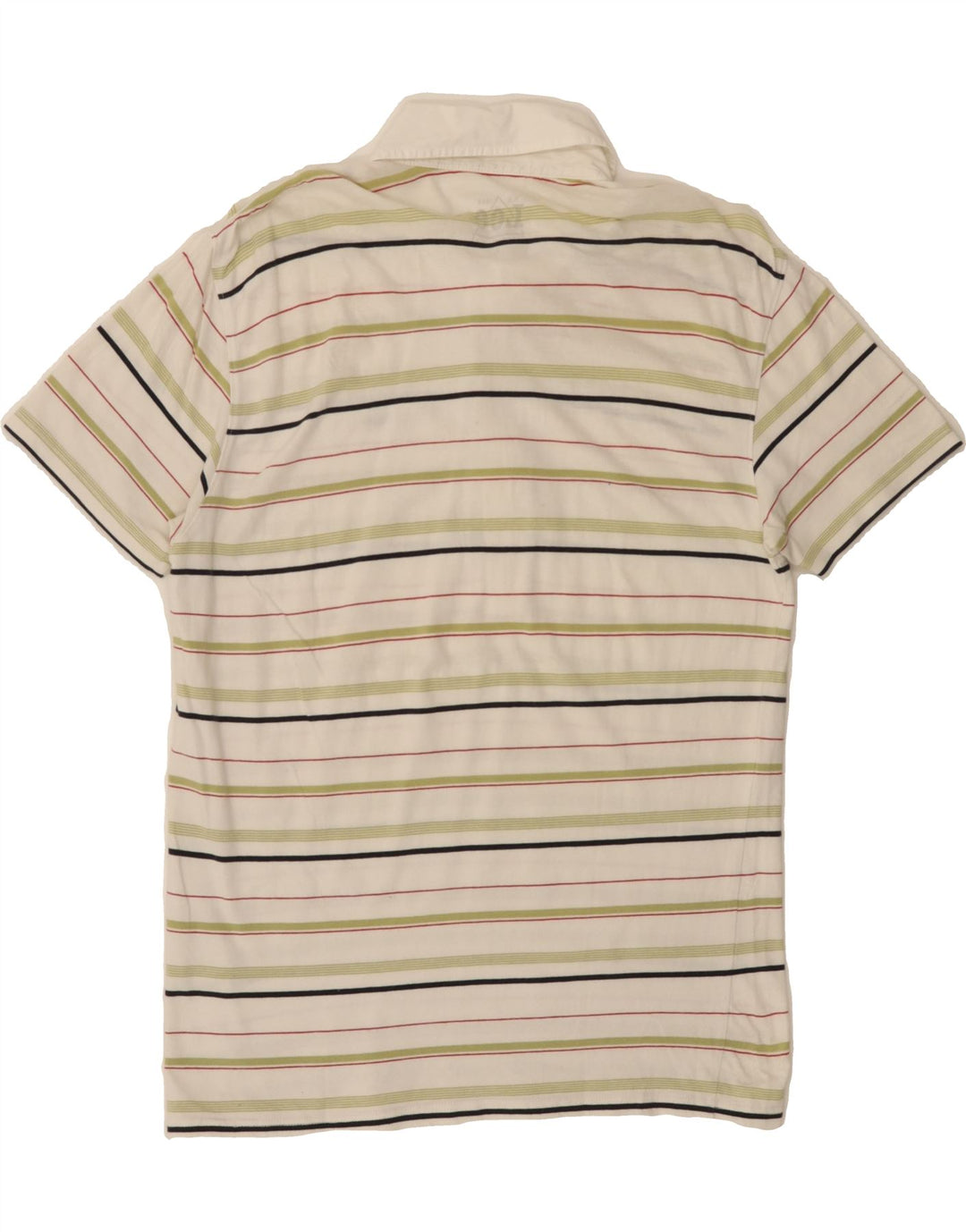 LEE Womens Polo Shirt UK 14 Large White Striped Vintage Lee and Second-Hand Lee from Messina Hembry 