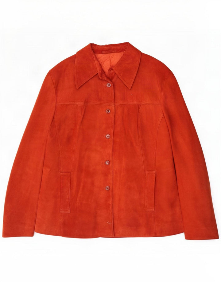 Vintage Dame Ruskindsjakke IT 52 2XL Rødt Læder
