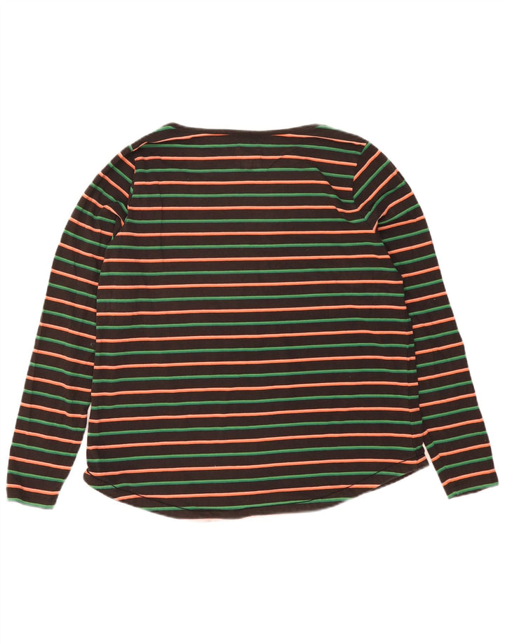 Fat Face Dame Top Langærmet UK 18 XL Sort Stribet