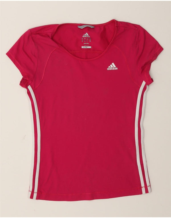 Adidas Dame Climalite T-Shirt Top UK 12 Medium Pink