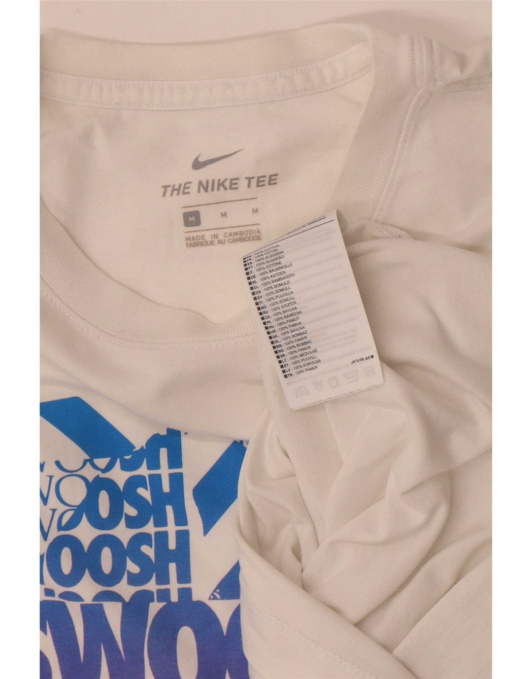 Nike herre Swoosh grafisk T-shirt top mellem hvid bomuld