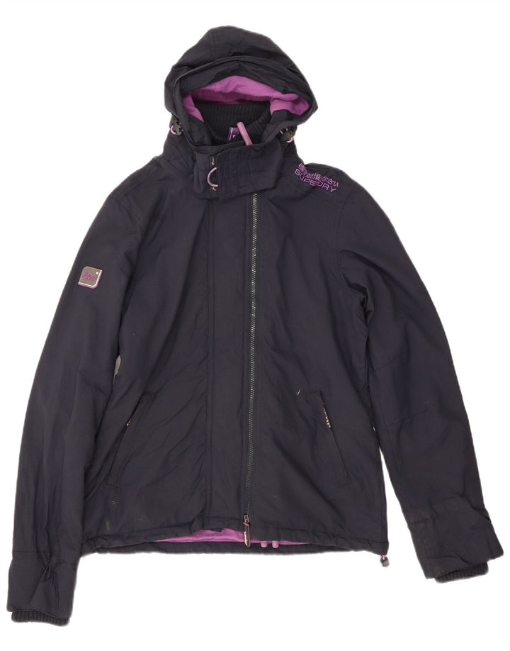 Superdry Graphic Windbreaker Jacket til kvinder UK 14 Medium Navy Blue