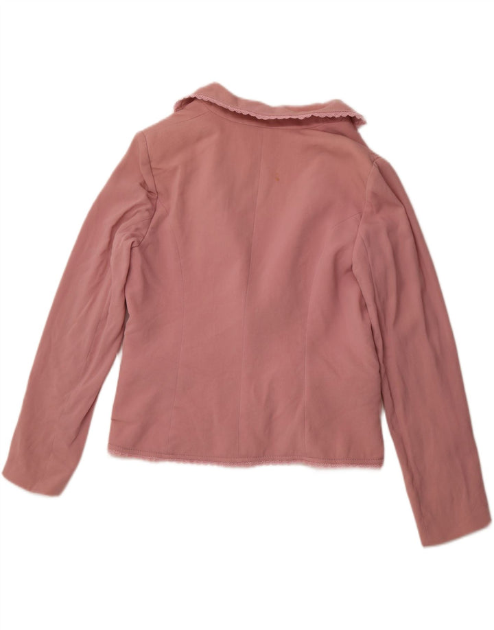 VALENTINO Dame 1-knaps blazerjakke UK 14 Medium Pink Virgin Wool