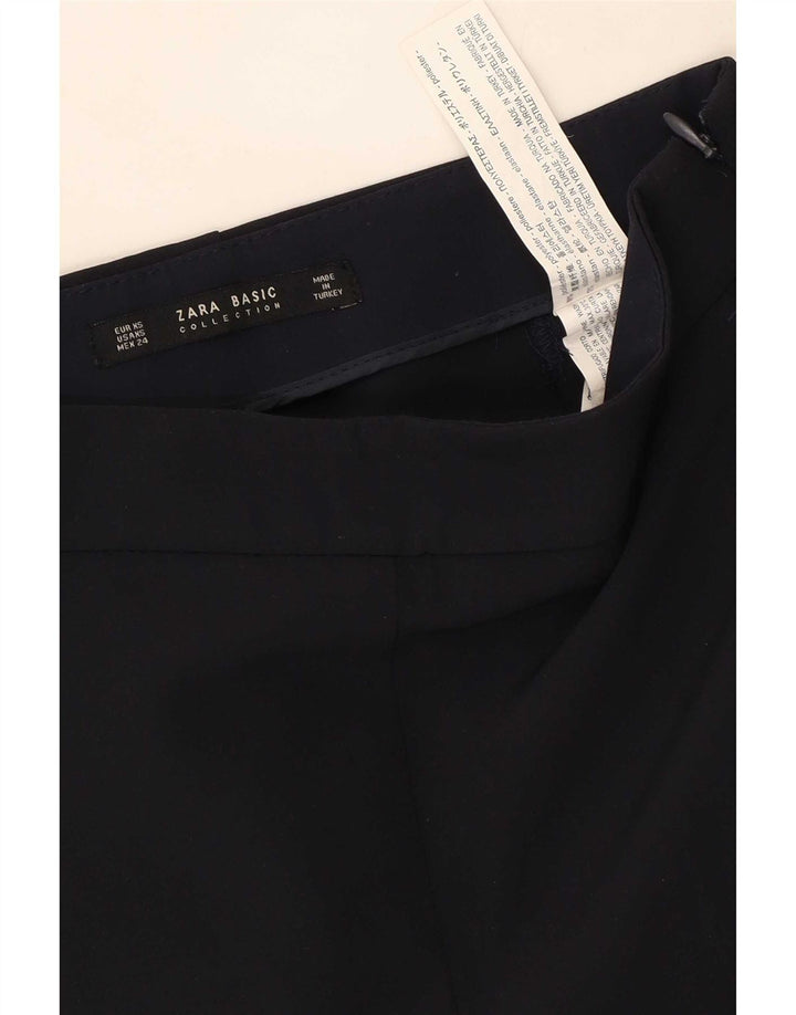 Zara Dame Slim Chino Bukser XS W24 L28 Marineblå Polyester
