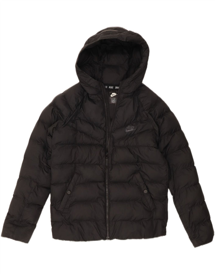 Nike drenge hættepolstret jakke 12-13 år stor sort polyester