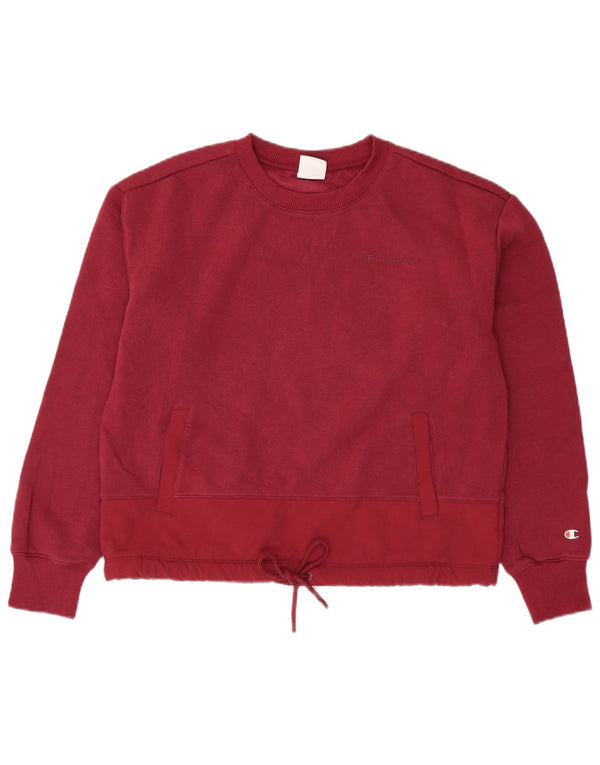 CHAMPION Dame Sweatshirt Jumper UK 16 Large Burgundy