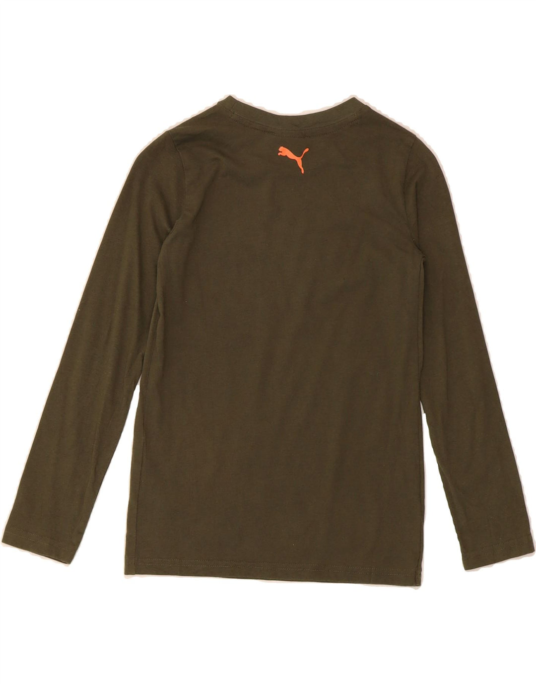 PUMA Boys Graphic Top Long Sleeve 7-8 Years Medium Khaki Cotton Vintage Puma and Second-Hand Puma from Messina Hembry 