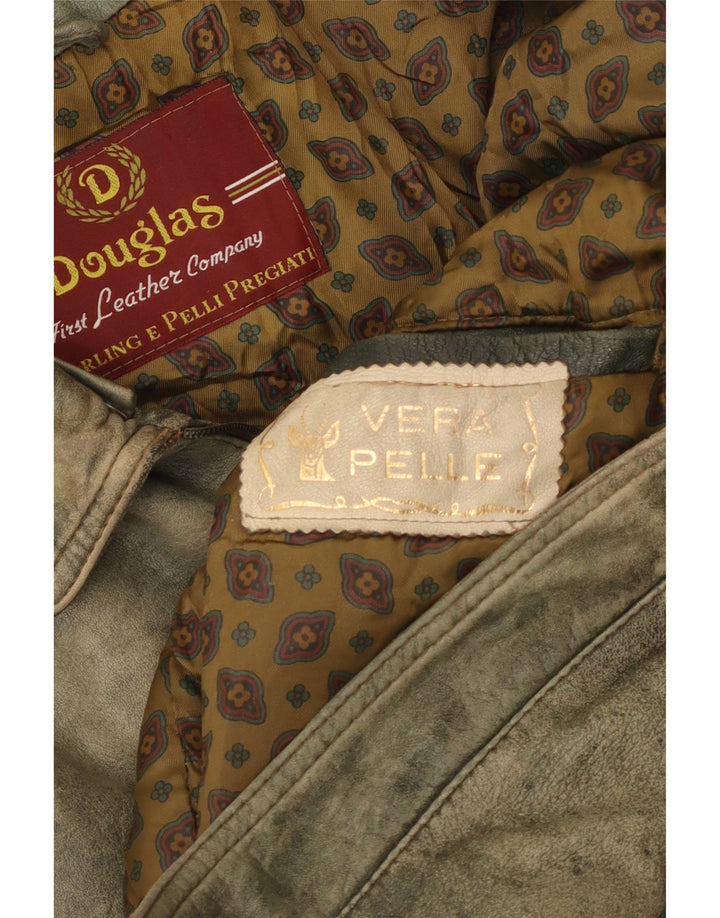 Douglas Herre Læderjakke UK 38 Medium Khaki Læder