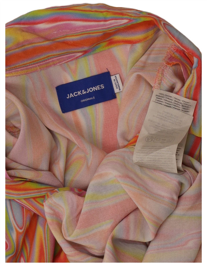 Jack & Jones Kortærmet Herreskjorte Stor flerfarvet Tie Dye Viscose