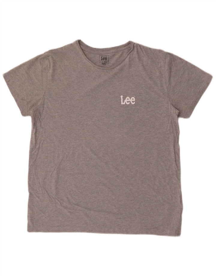 Lee Herre T-Shirt Top Stor Grå Bomuld