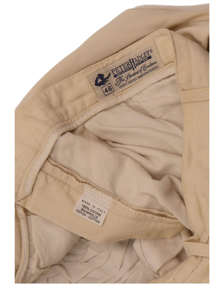 Peter Hadley Herre Pegged Chino Bukser IT 48 Medium W32 L33 Beige Bomuld