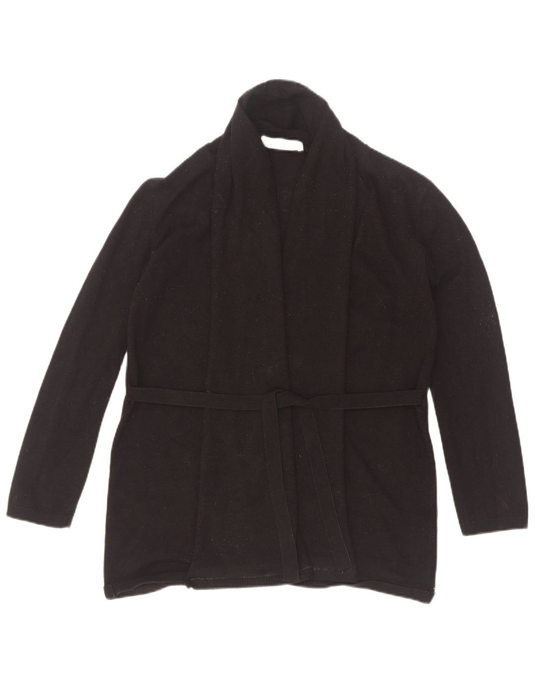 Zara Dame Cardigan Sweater UK 12 Medium Black Viscose