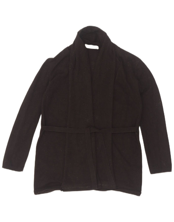Zara Dame Cardigan Sweater UK 12 Medium Black Viscose
