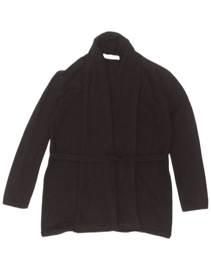 Zara Dame Cardigan Sweater UK 12 Medium Black Viscose
