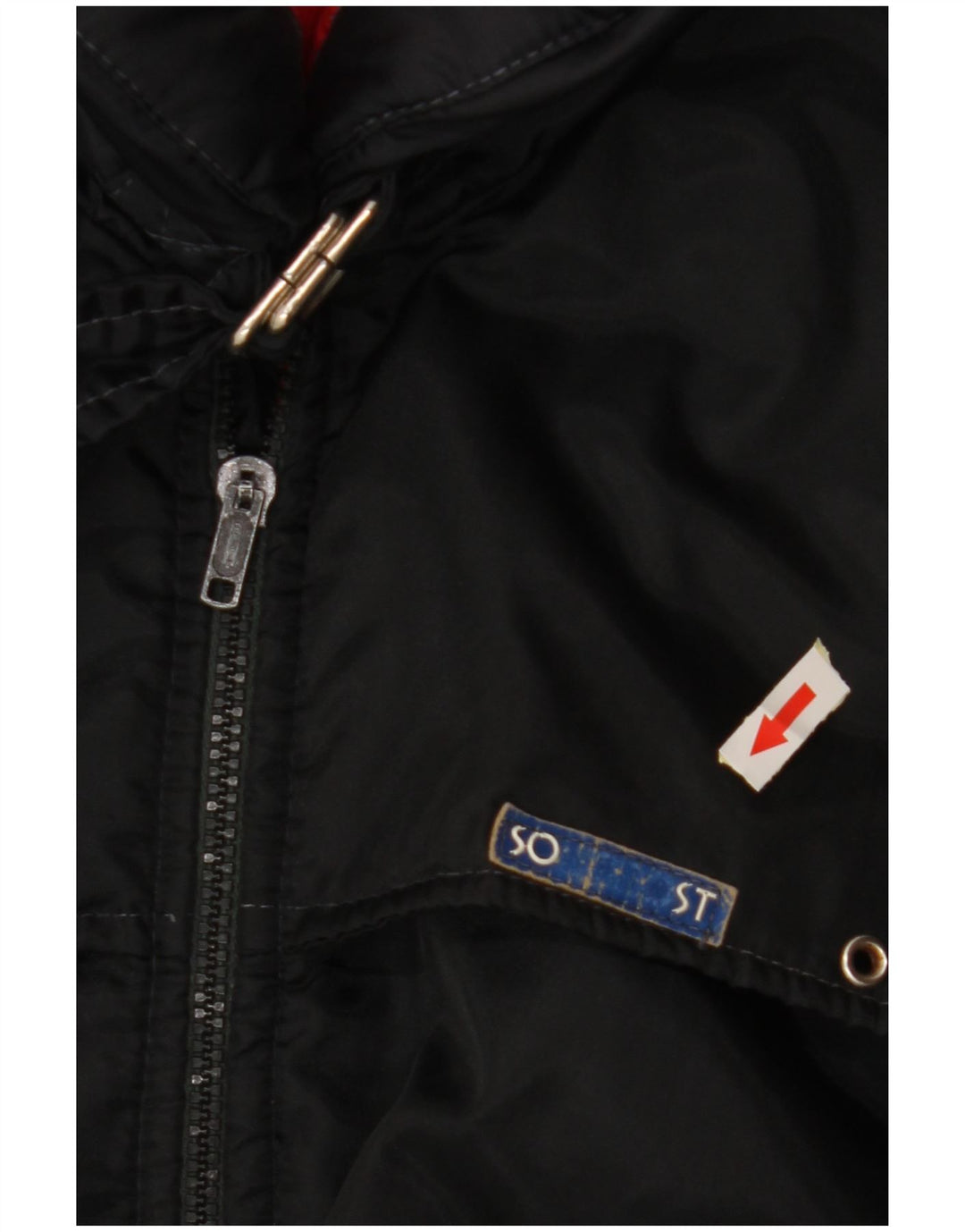 VINTAGE Herre Windbreaker Jacket IT 54 2XL Sort Colourblock Polyamid