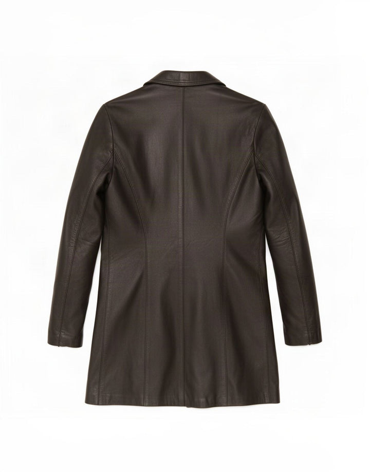 Vintage læderfrakke til kvinder UK 10 Small Black