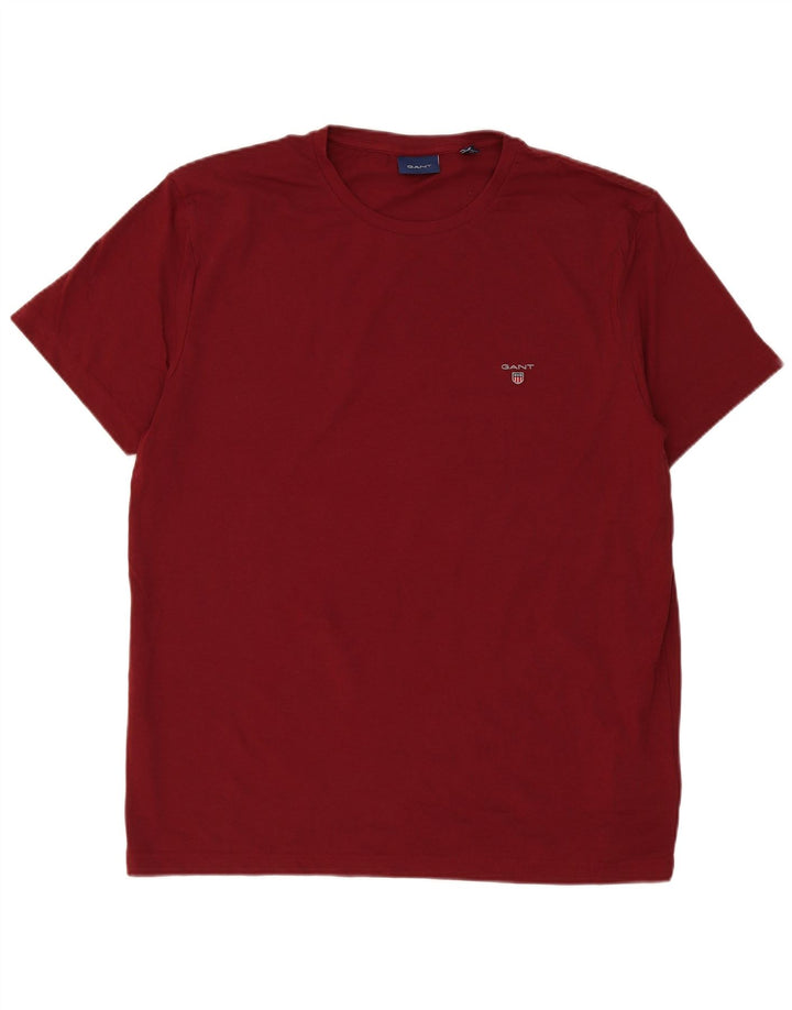 Gant Herre T-Shirt Top 2XL Bourgogne bomuld