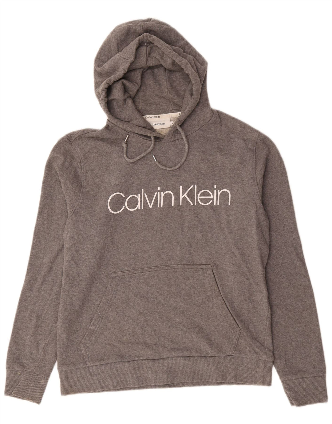Calvin Klein Grafisk hættetrøje til mænd mellemgrå bomuld