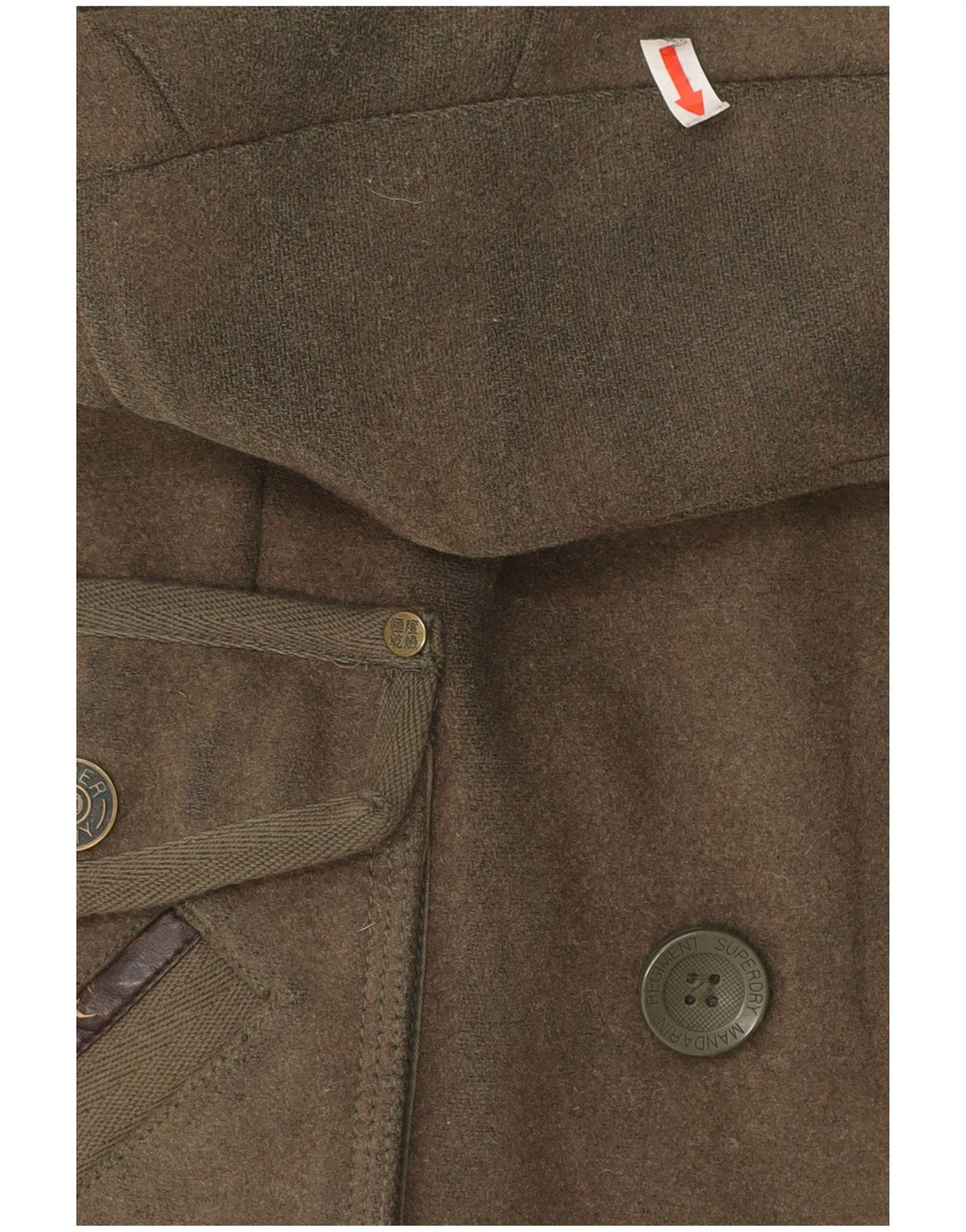 Superdry Militærjakke til kvinder UK 10 Small Khaki Wool