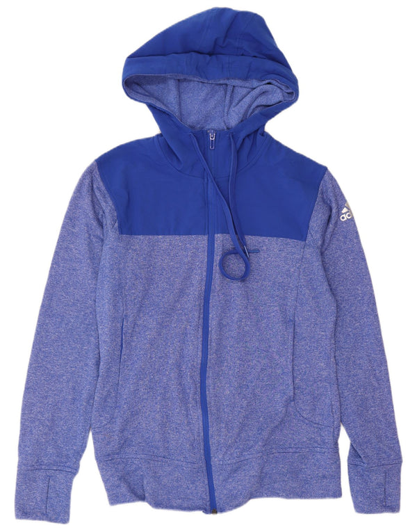 Adidas Dame Hættetrøje Sweater UK 8/10 Small Blue Flecked Sports