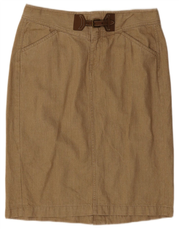 RALPH LAUREN Dame Pencil Skirt US 4 Small W30 Beige Bomuld