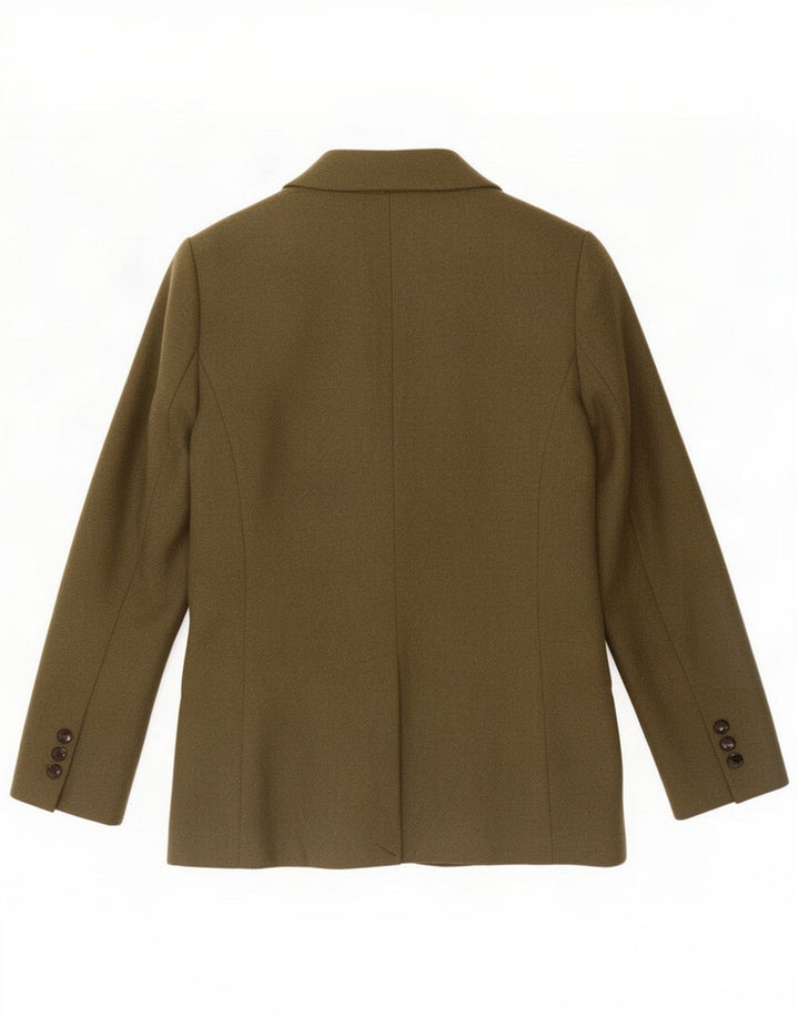 Stefanel Dame 2-knaps blazerjakke IT 40 Small Khaki Wool