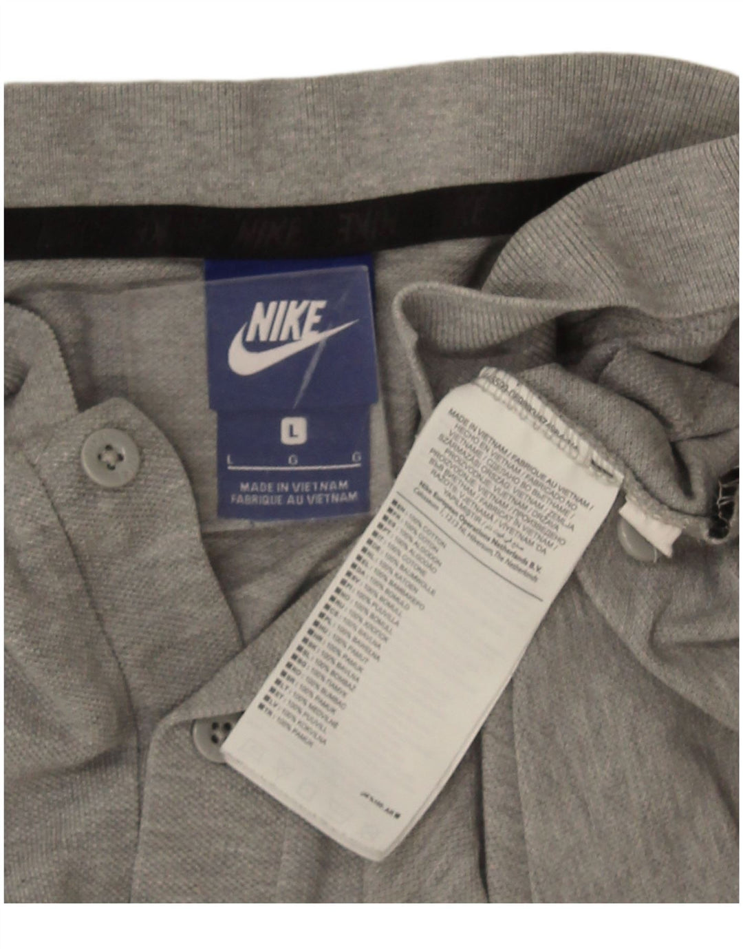 Nike Poloshirt til mænd, stor grå flækket bomuld