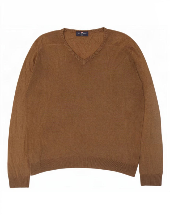 Marks & Spencer Herre Blue Harbor V-hals sweater Medium Beige