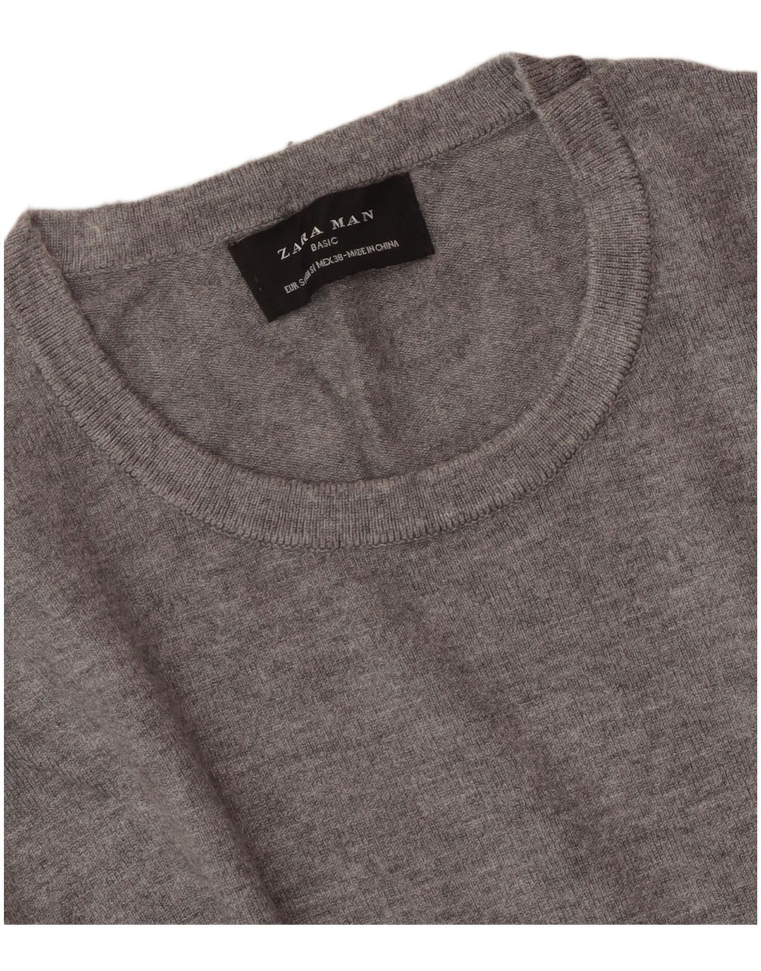 ZARA Herre sweater med rund hals, lille grå