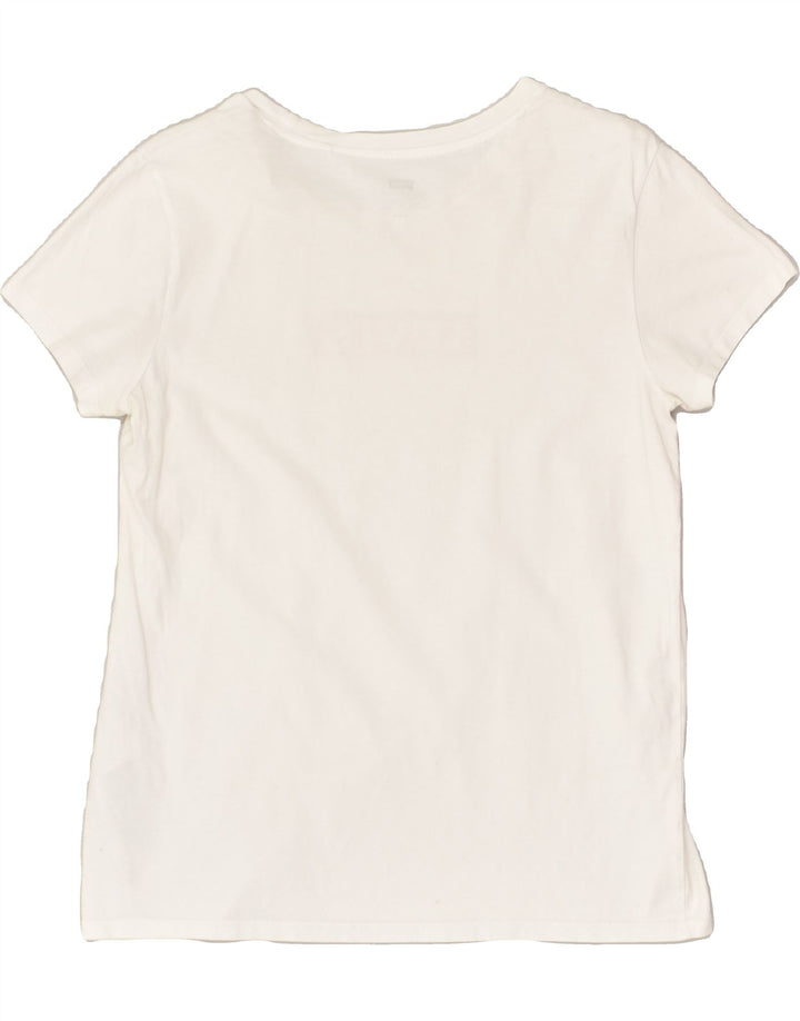 LEVI'S Womens Graphic T-Shirt Top UK 12 Medium White Cotton | Vintage Levi's | Thrift | Second-Hand Levi's | Used Clothing | Messina Hembry 