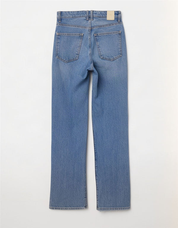 Zara Dame Straight Jeans EU 38 Small W28 L29 Blå Bomuld