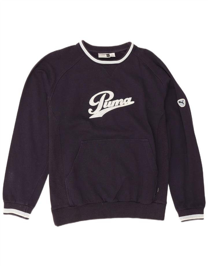 Puma Herre Grafisk Sweatshirt Jumper Stor Marineblå Bomuld