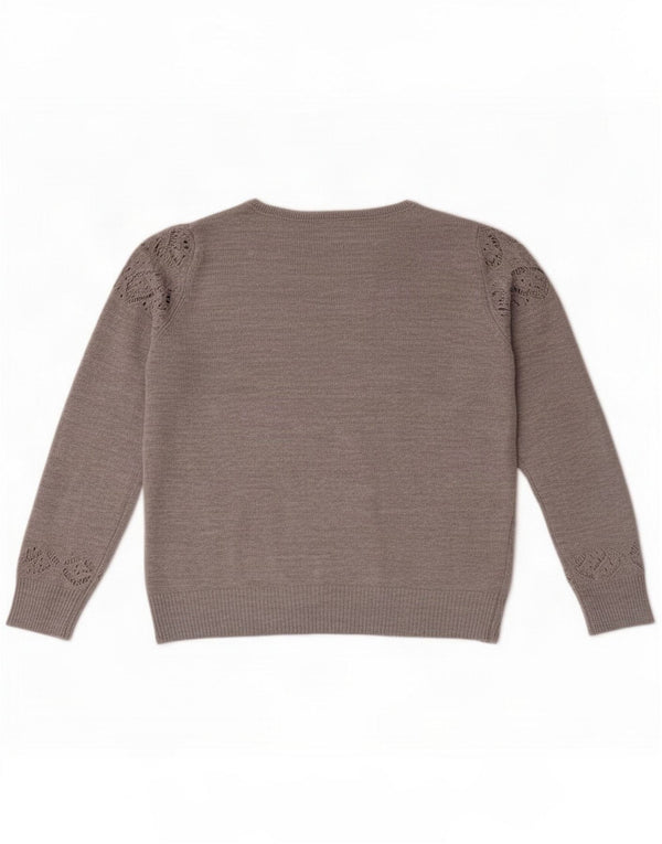 Oasis Womens Crop Boat Neck Jumper Sweater UK 8 Small Grey