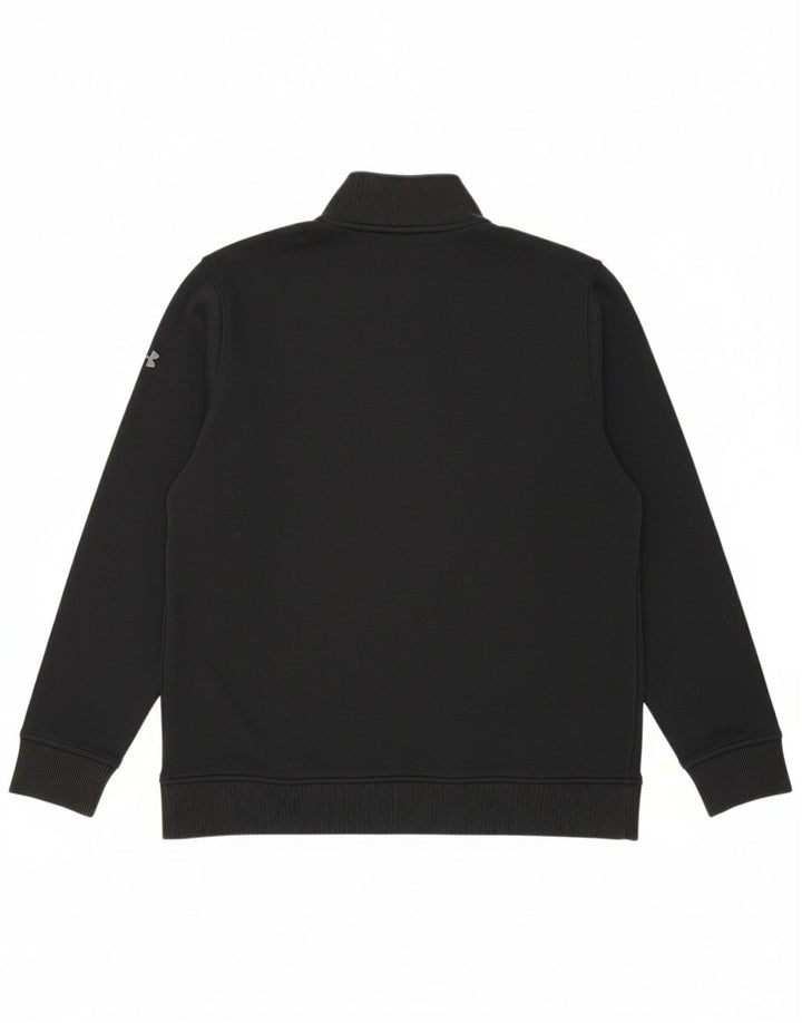 UNDER ARMOUR Mens Zip Neck Sweatshirt Jumper Medium Black