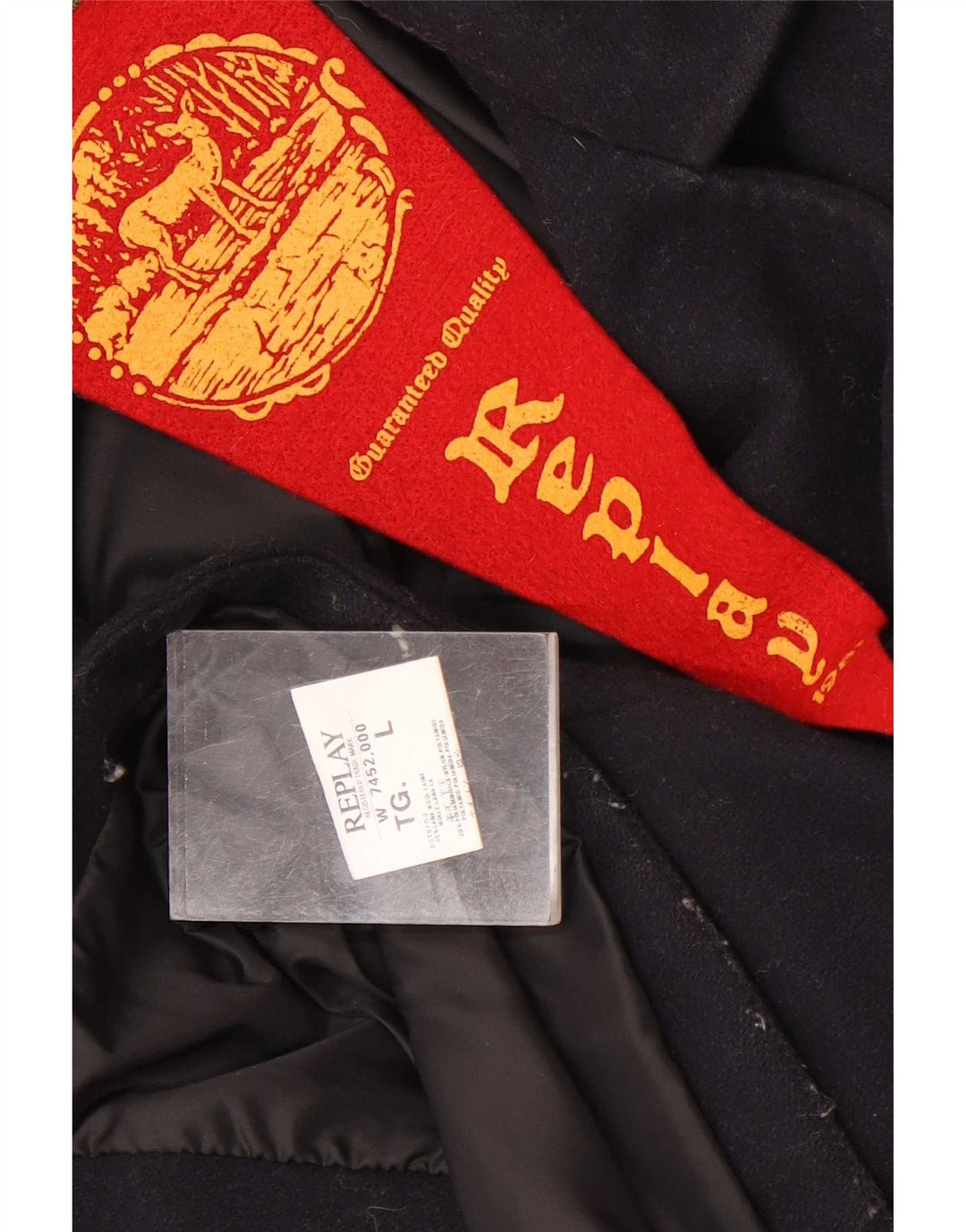 Replay Dame Blazer Jacket UK 16 Large Navy Blue Wool