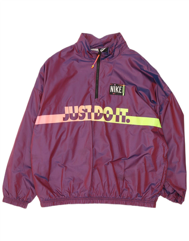 Nike Dame Oversized grafisk træningsdragt Topjakke UK 10 Lille Lilla