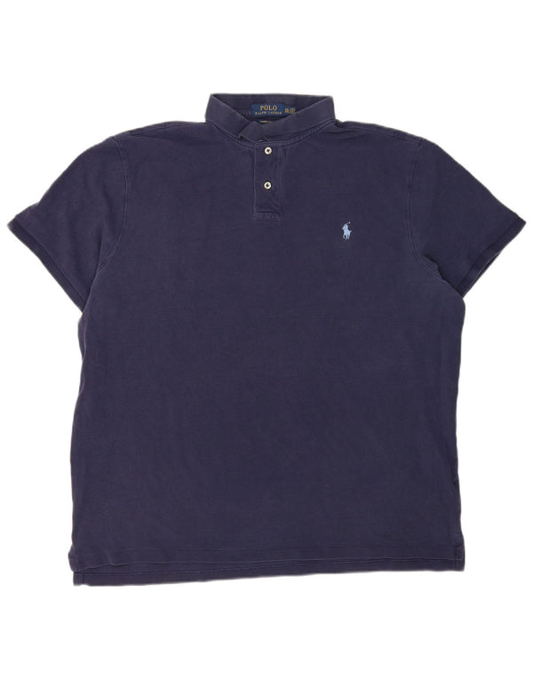 Polo Ralph Lauren Herre Custom Slim Fit Polo Shirt 2XL marineblå bomuld