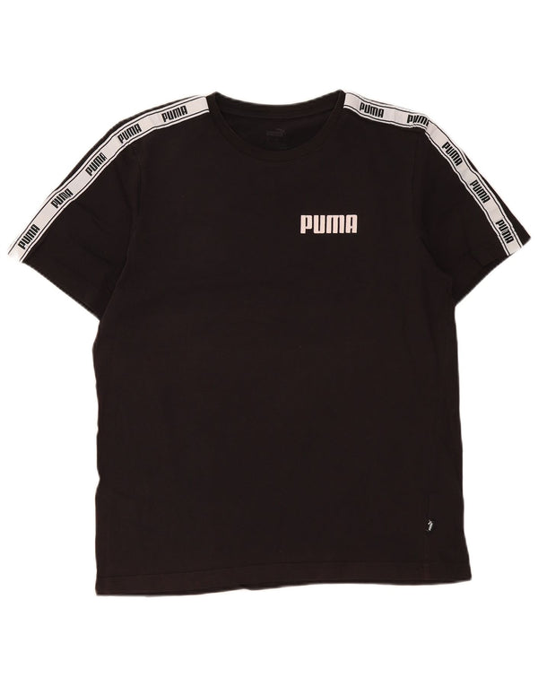 Puma Herre grafisk T-shirt Top Medium Sort Colourblock Bomuld