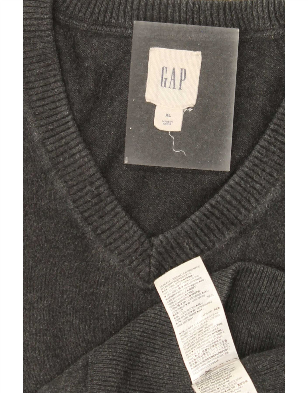 Gap Herre V-hals sweater XL Grå Bomuld