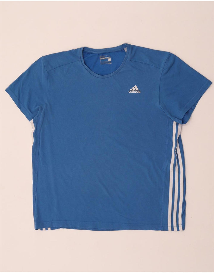 Adidas Herre Climalite T-Shirt Top Stor Blå Bomuld