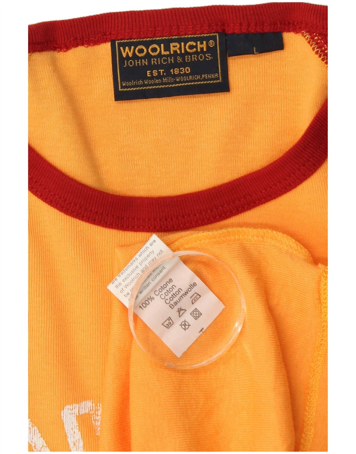 Woolrich Herre Grafisk Top Langærmet Stor Orange Colourblock Bomuld