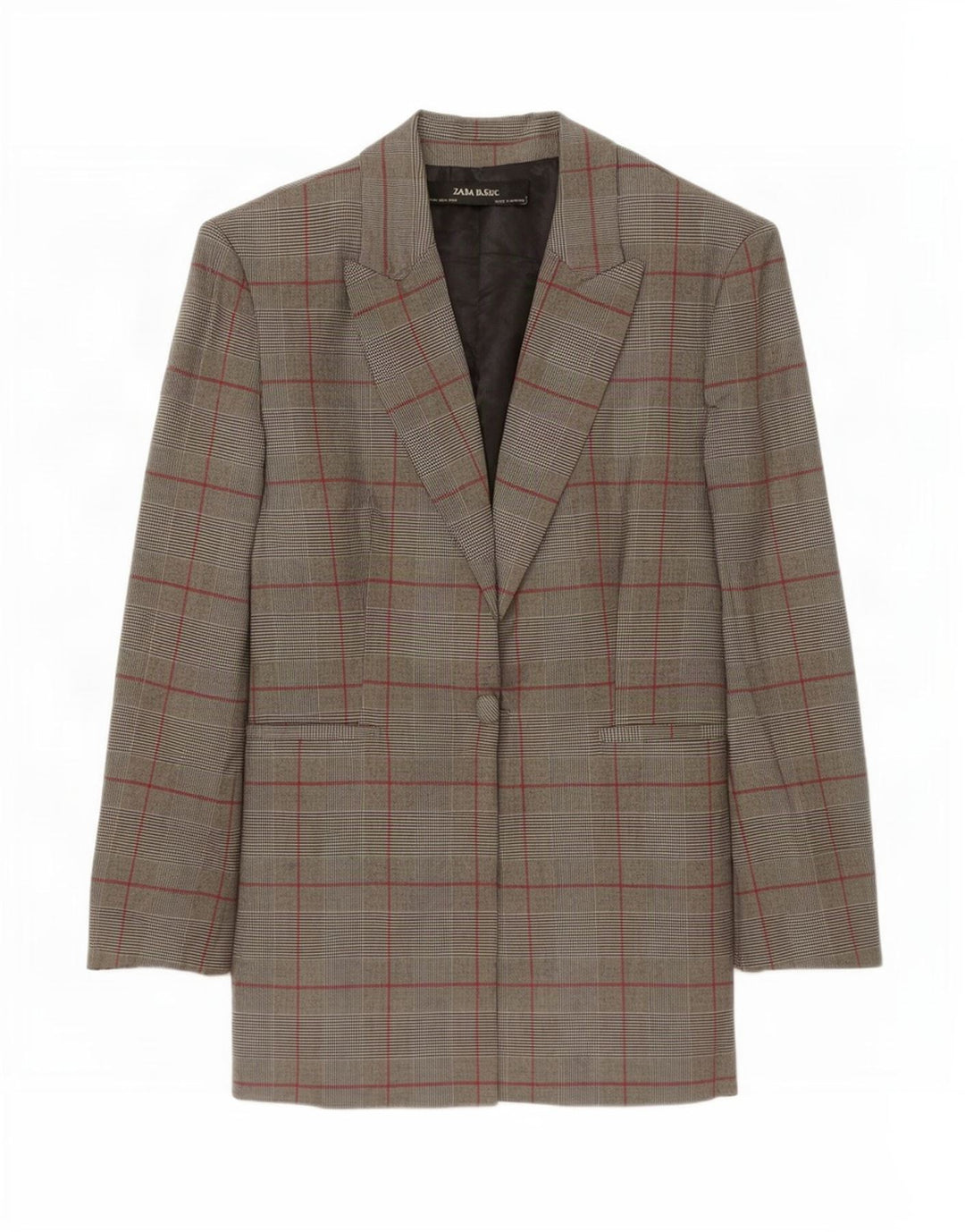 Zara Dame 1 Knap Blazer Jacket UK 12 Medium Grey Ternet polyester