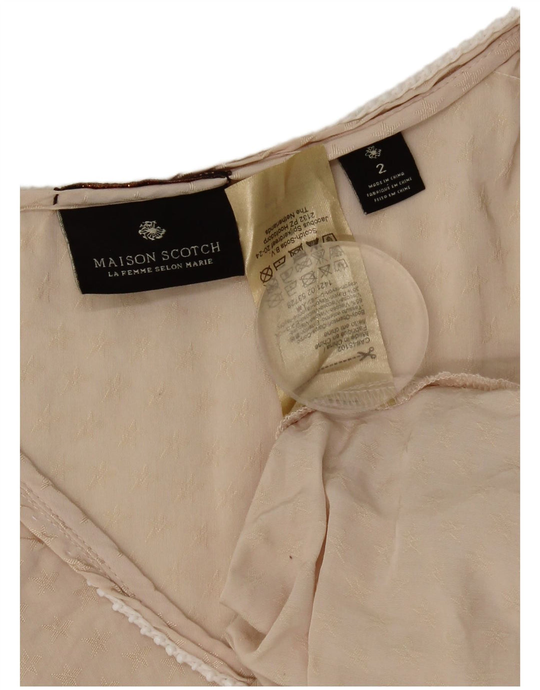 Maison Scotch Dame Oversized Vest Top US 2 XS Beige Viscose