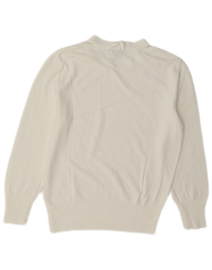 Max & Co. Dame Boat Neck Jumper Sweater UK 12 Medium White